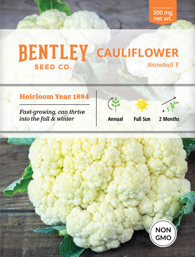 Cauliflower, Snowball Seed Packets garden seeds