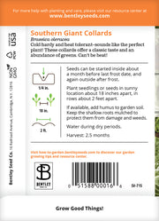 Collards, Southern Giant Seed Packets garden seeds