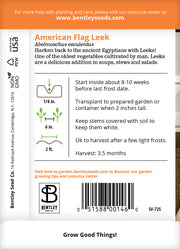 Leeks, American Flag Seed Packets flower seeds
