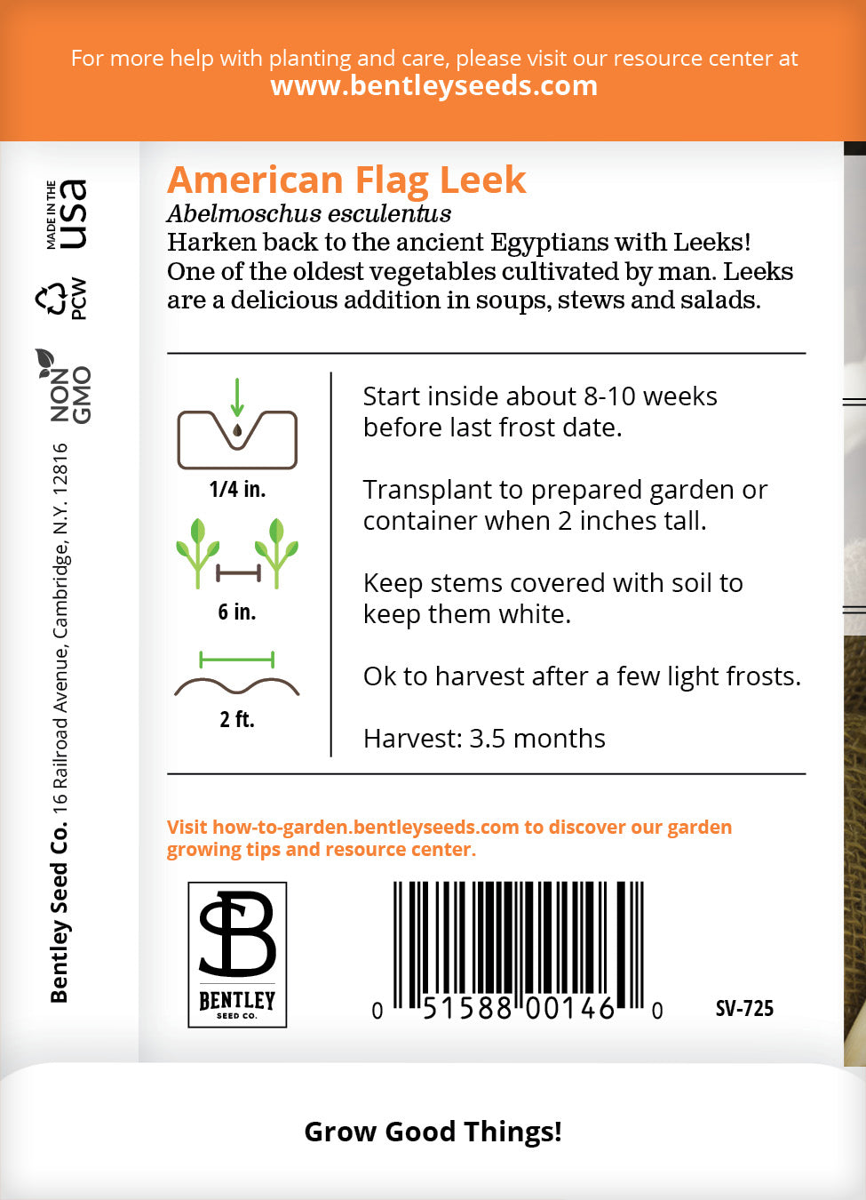 Leeks, American Flag Seed Packets flower seeds