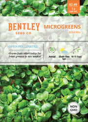 Microgreens, Mild Mix Seed Packets garden seeds