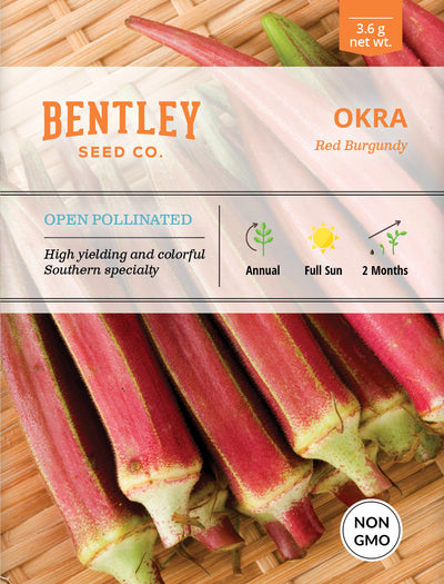 Okra, Red Burgundy Seed Packets seed packet