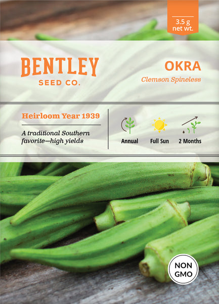 Okra, Clemson Spineless Seed Packets