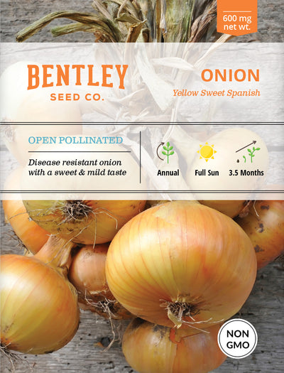 Onion, Yellow Sweet Spanish Seed Packets garden seeds
