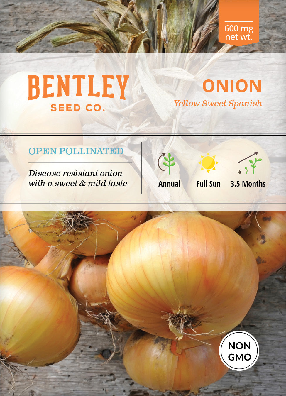 Onion, Yellow Sweet Spanish Seed Packets garden seeds