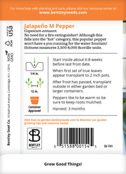 Pepper, Jalapeño M Seed Packets garden seeds