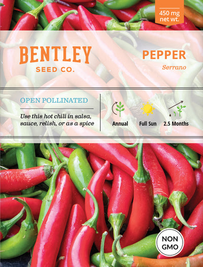 Pepper, Serrano Seed Packets flower seeds