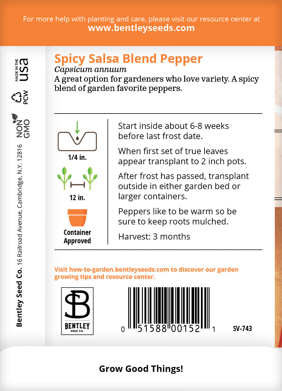 Pepper, Spicy Salsa Blend Seed Packets | Bentley Seeds
