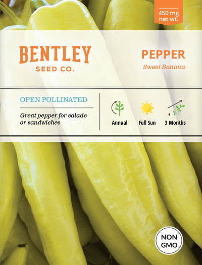 Pepper, Sweet Banana Seed Packets flower seeds