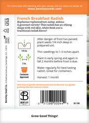 Radish, French Breakfast Seed Packets seed packet