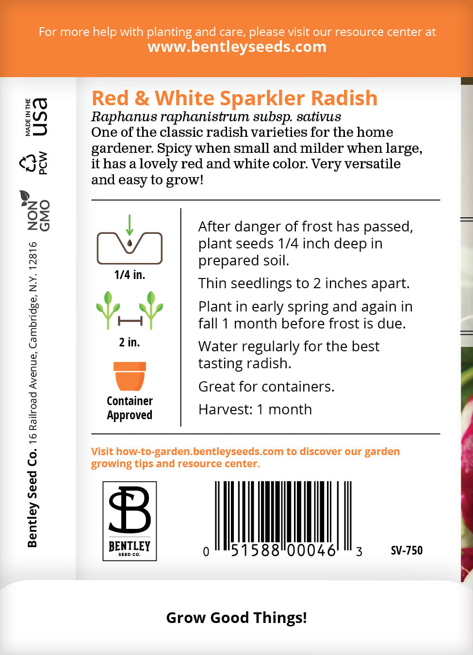Radish, Sparkler Seed Packets | Bentley Seeds