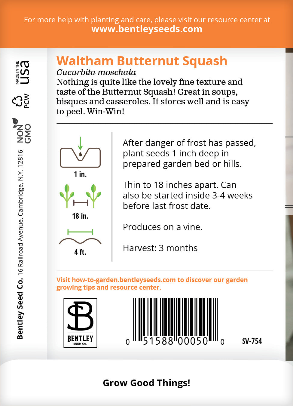 squash seed planting direction Squash, Butternut Waltham Seed Packets