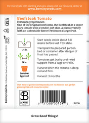 Tomato, Beefsteak Seed Packets flower seeds