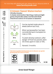 Watermelon, Crimson Sweet Seed Packets flower seeds
