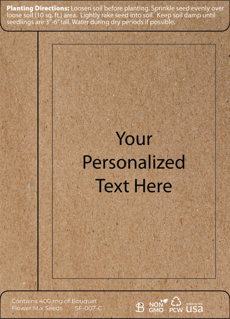 Custom Baby Shower Seed Packets – Brown Bouquet