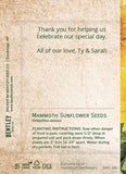 Custom Seed Packets - Thank You - Mammoth Sunflower - Bentley Seeds