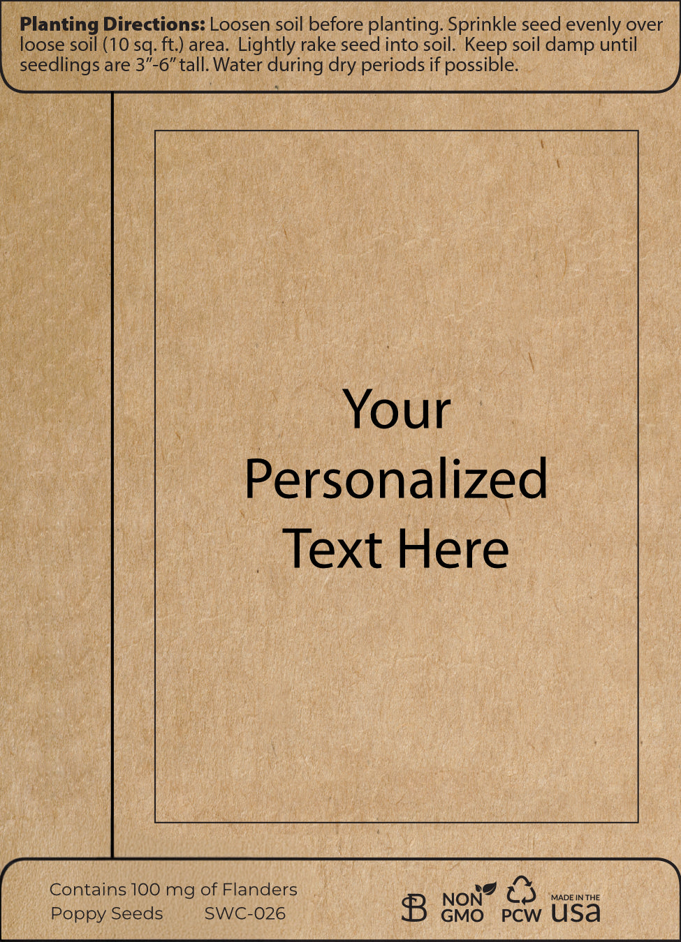 Custom Memorial Poppy Seed Packets