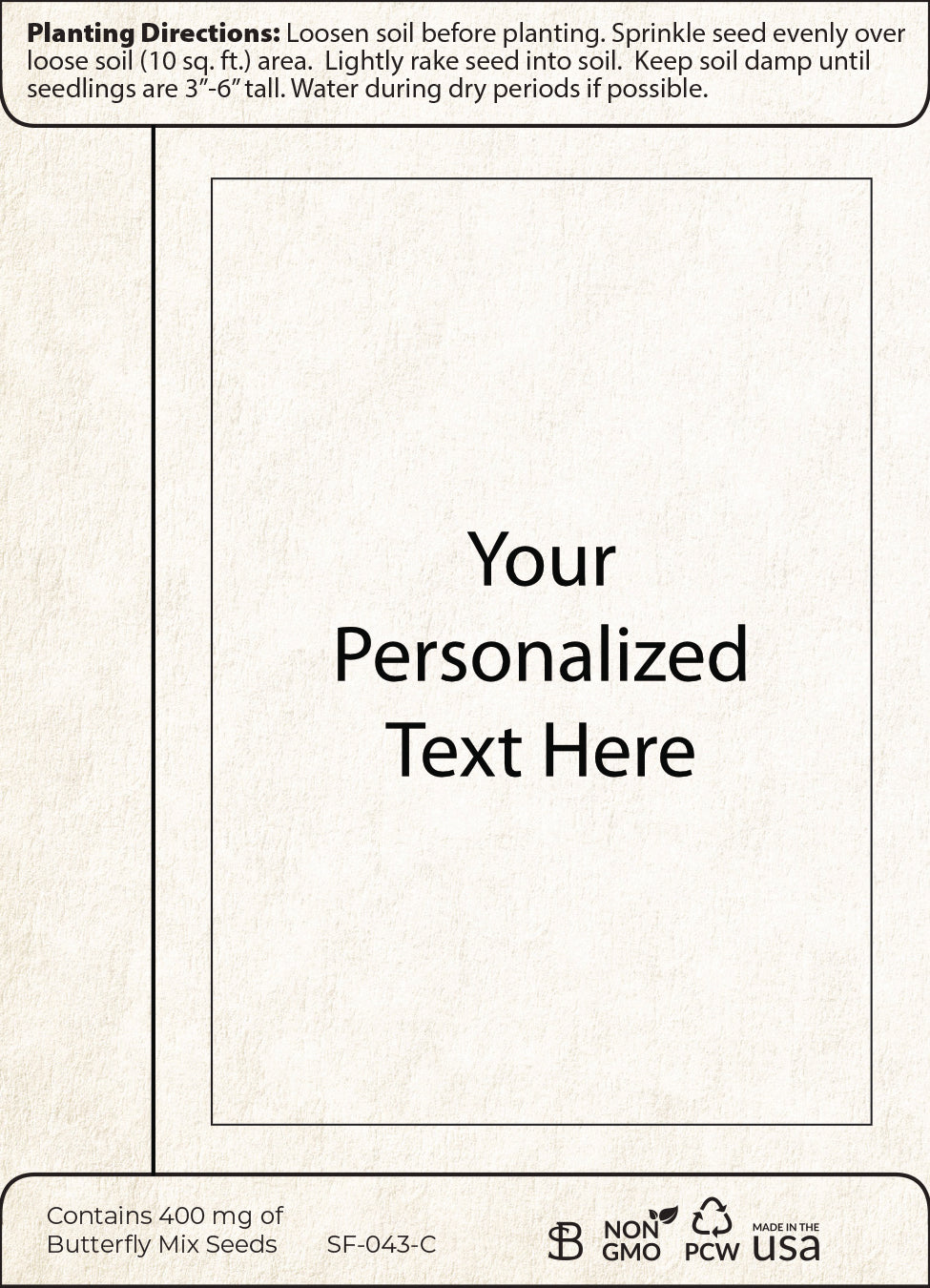 Personalized Grow With Us Butterfly Wildflower Seeds