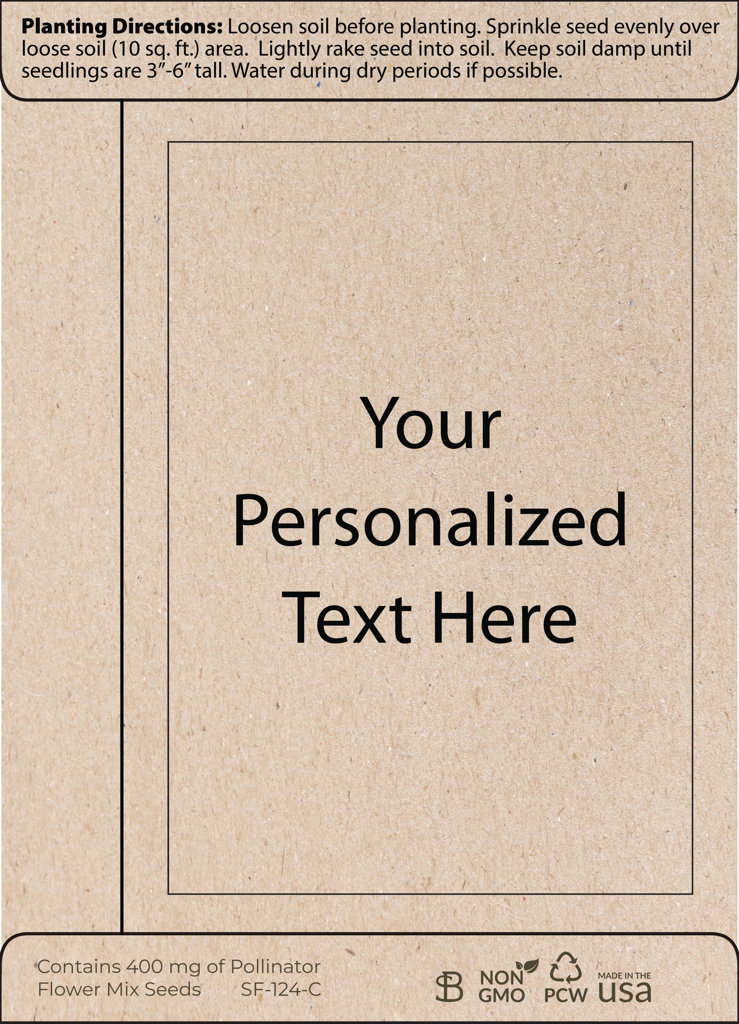 Personalized Seed Packets Pollinator Butterfly