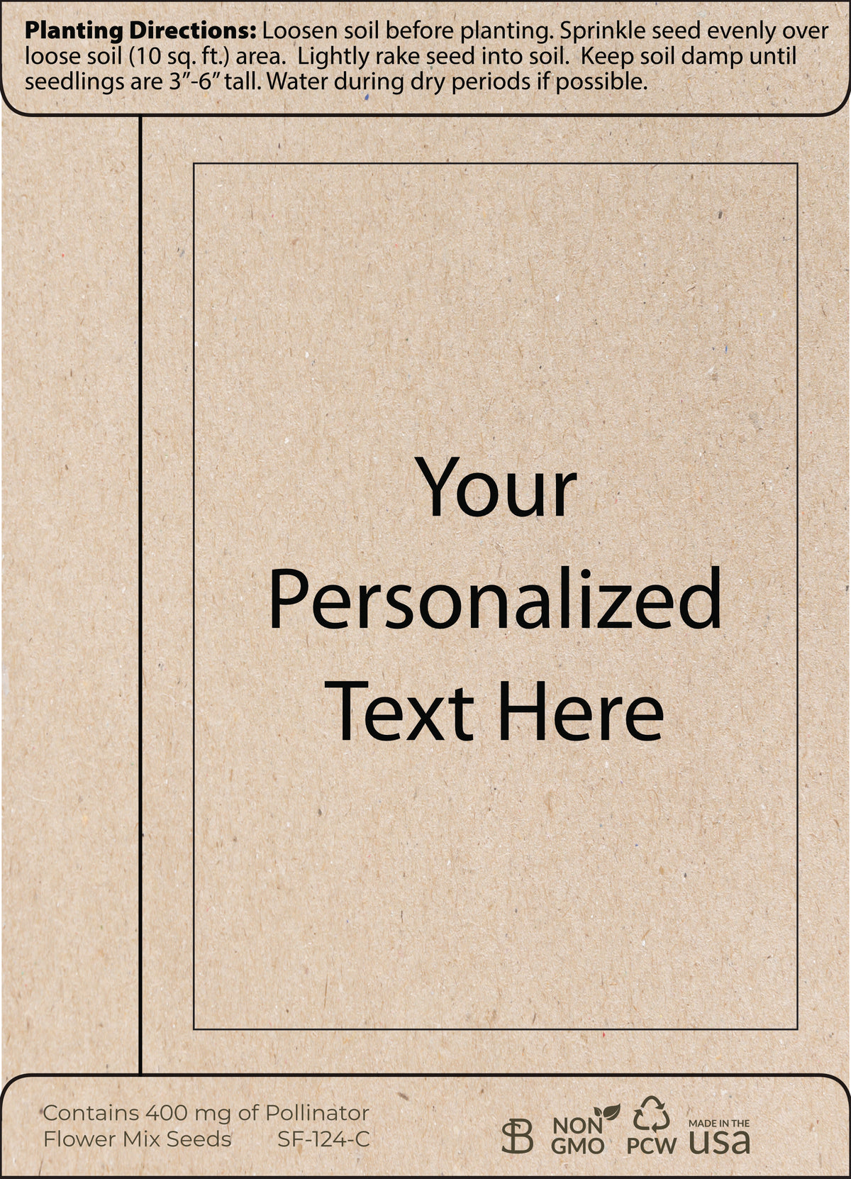 Personalized Custom Seed Packets Pollinator Butterfly