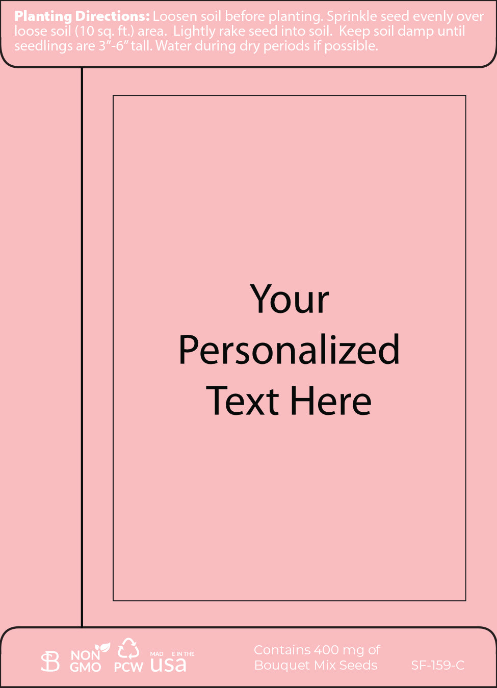 Personalized Seed Packets - Bouquet Wildflowers