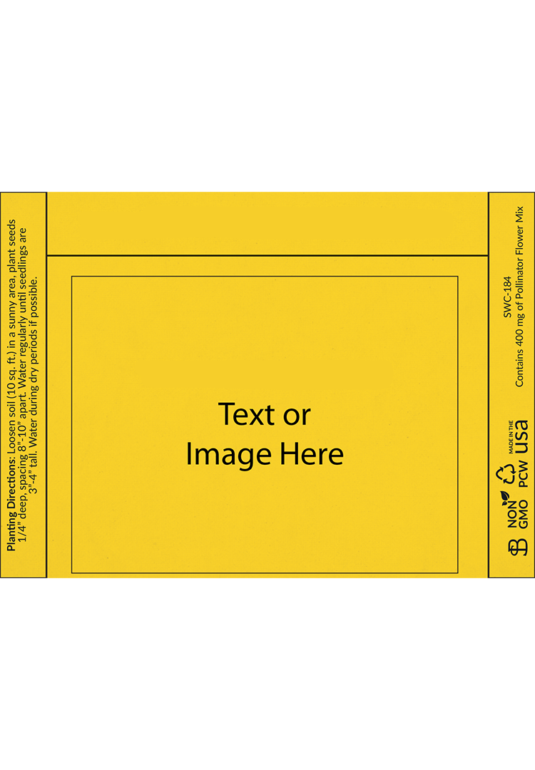Personalized Seed Packets - Yellow Floral Frame- Pollinator Wildflower Mix
