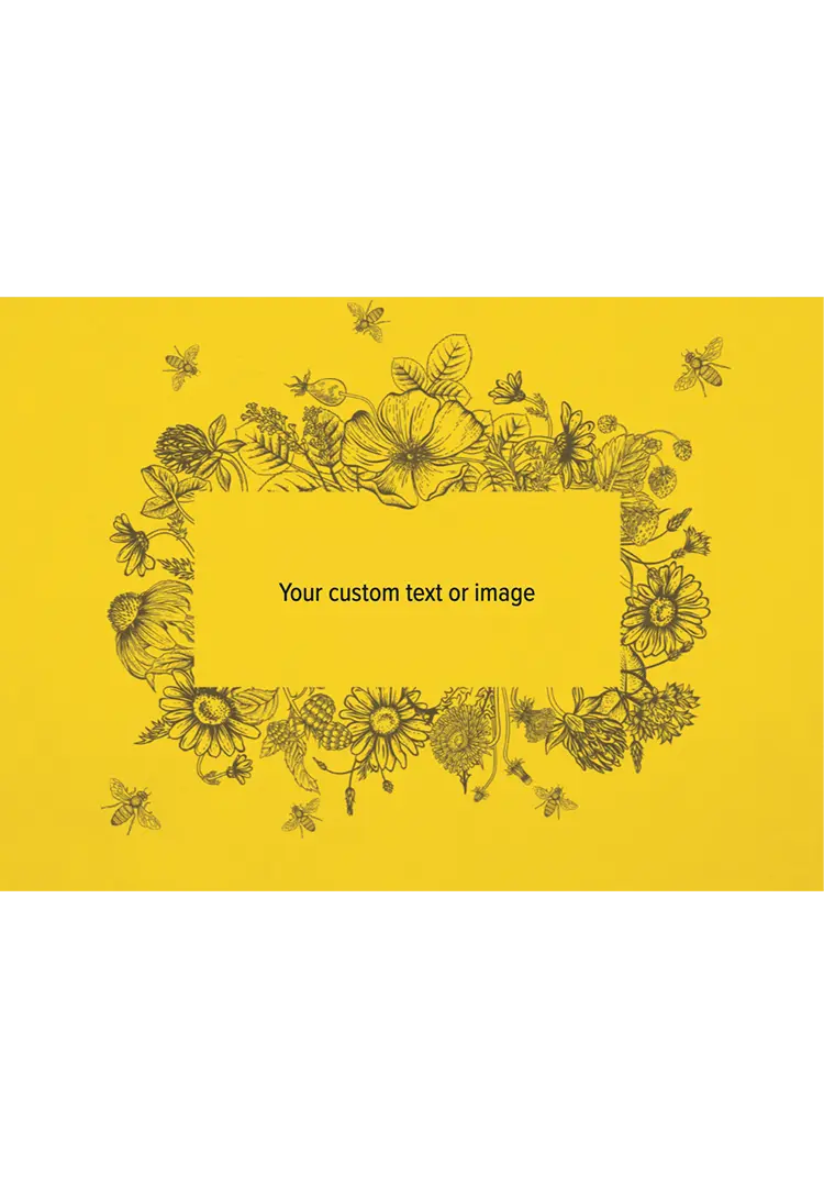Personalized Seed Packets - Yellow Floral Frame- Pollinator Wildflower Mix