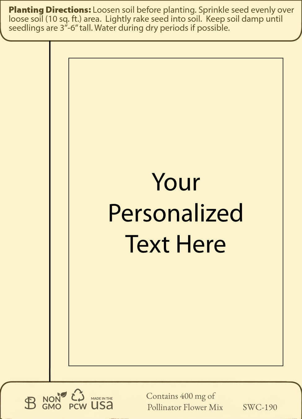 Customizable Bee Kind Wildflower Seed Packets