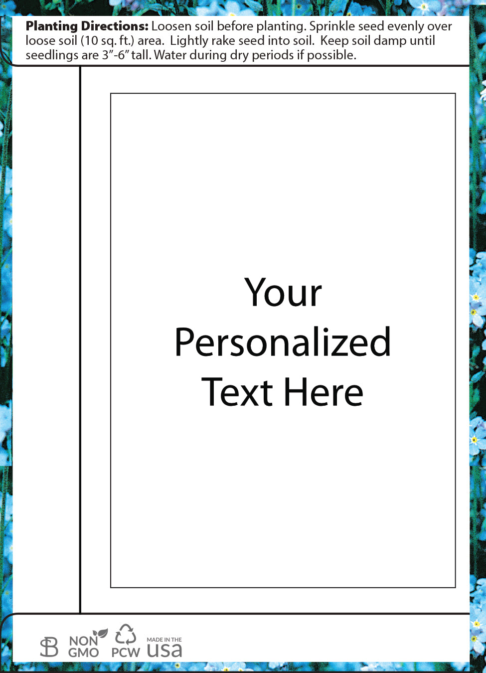 Personalized Custom Forget Me Not Seeds
