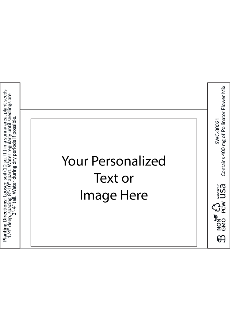 Personalized Seed Packets - White Floral Horizontal - Pollinator Wildflower Mix