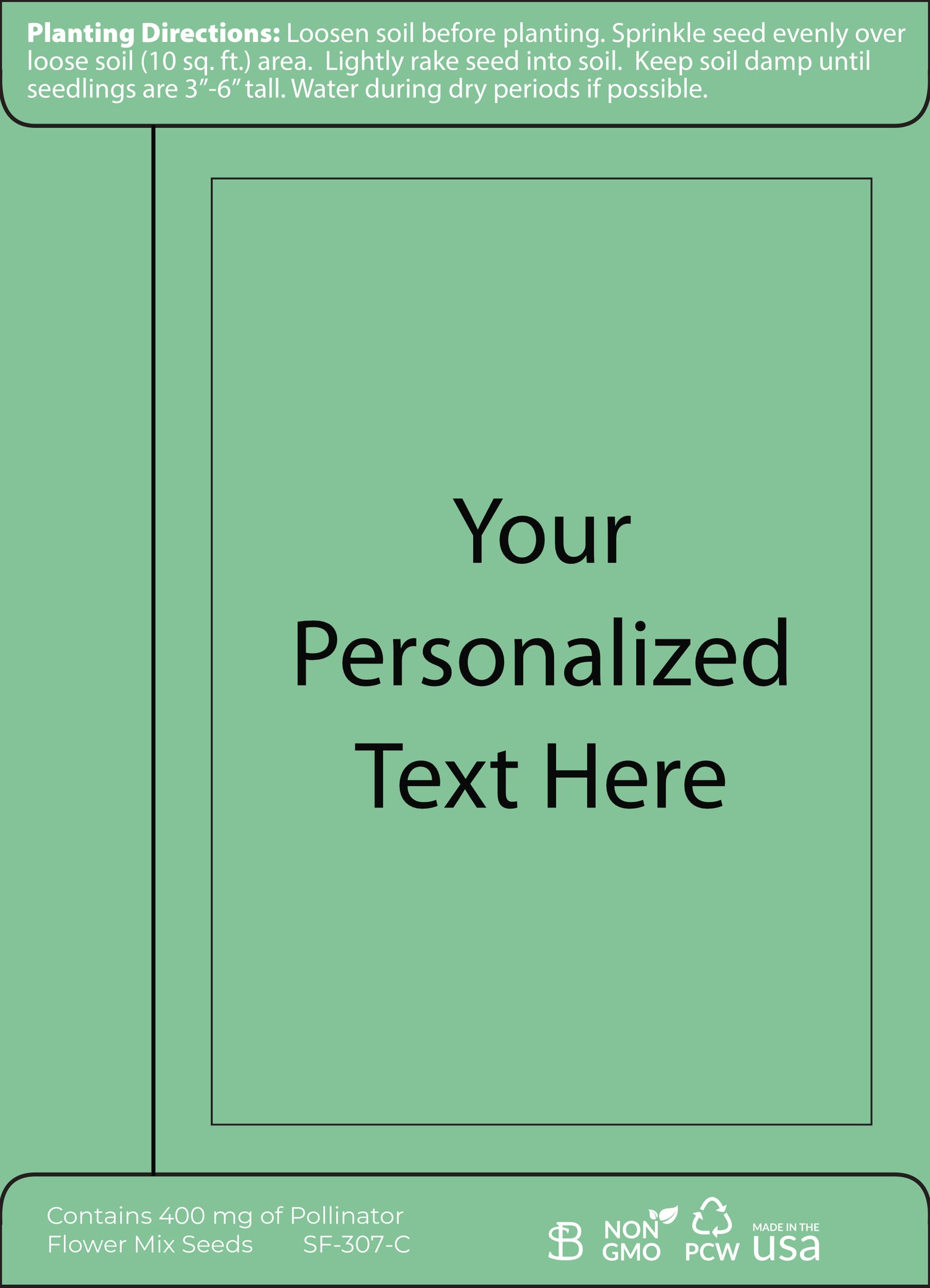 Custom 70's Theme Seed Packet - Wildflowers