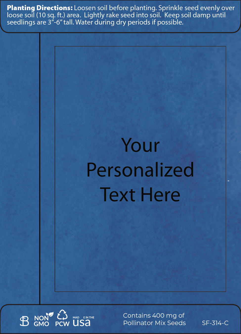 Earth Day Customizable Seed Packets – Pollinator Mix