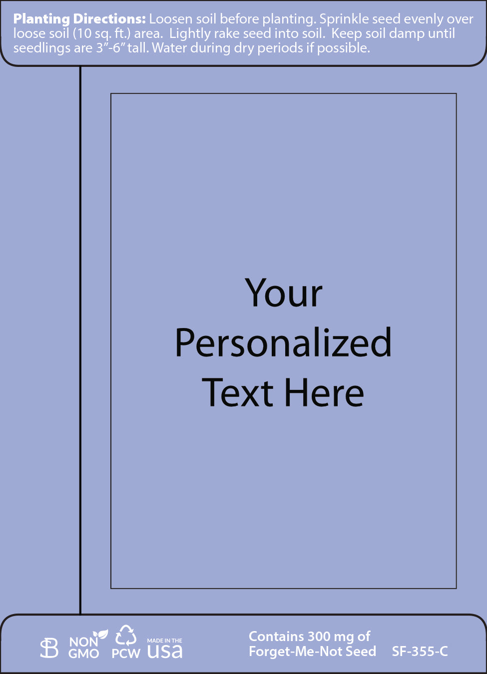 Personalized Forget Me Not Memorial Seed Packets