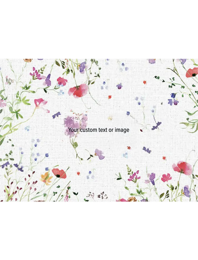 Floral patterned paper with customizable text area on a white background