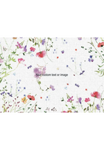 Floral patterned paper with customizable text area on a white background
