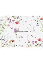 Floral patterned paper with customizable text area on a white background