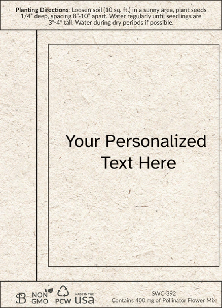 Personalized Seed Packets - Save The Date  - Pollinator Wildflower Mix