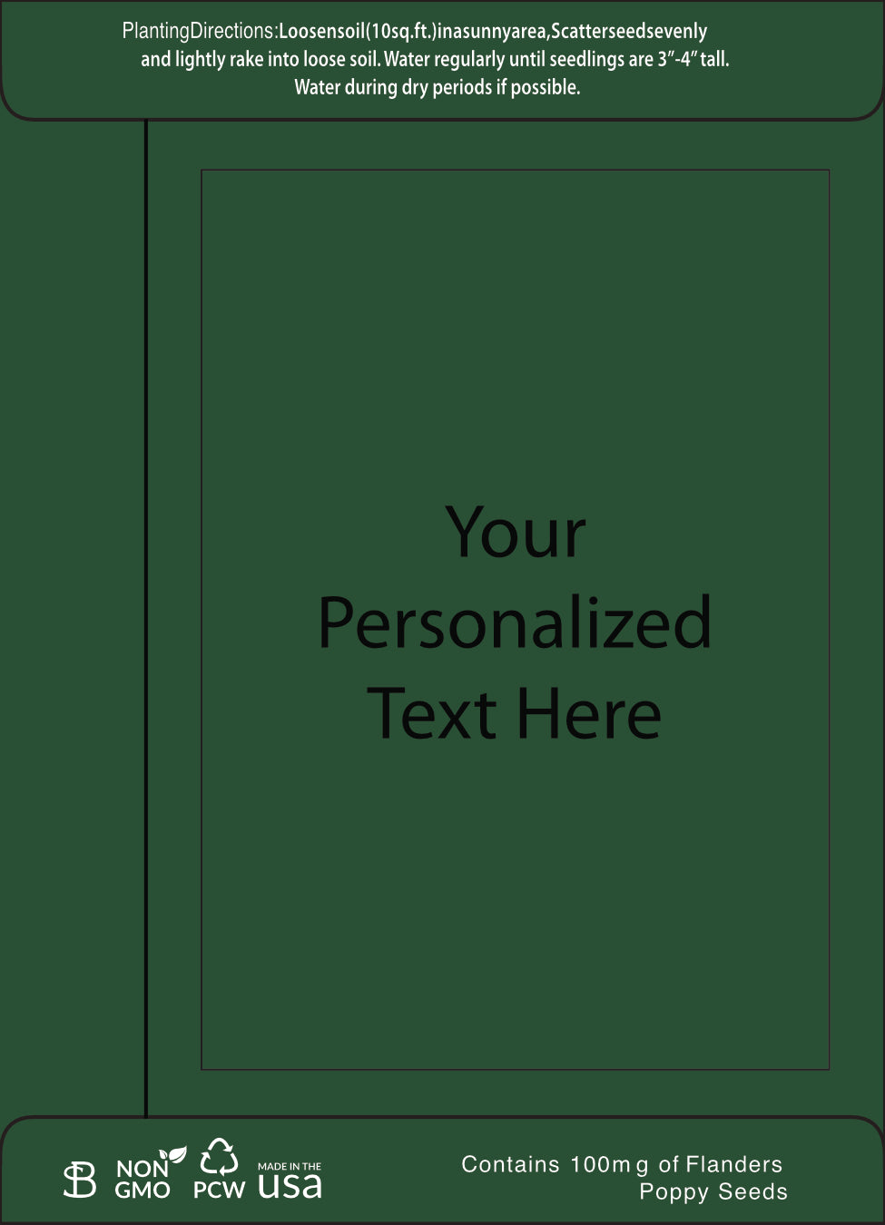 Personalized Custom Holiday Seed Packets
