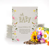 "Oh Baby - Baby Shower" Light Gray Bouquet Flower Seed Packet Favor - Bentley Seeds