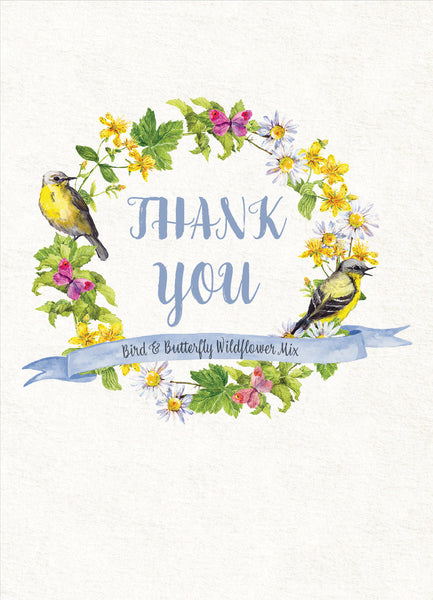 Thank You Bird Wreath - Bird & Butterfly Mix Seed Packets - Bentley Seeds