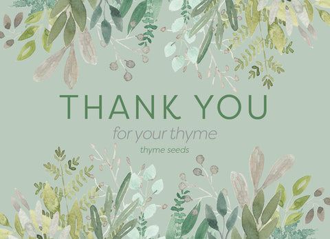 Thank You Thyme - Thyme Seed Packets - Bentley Seeds
