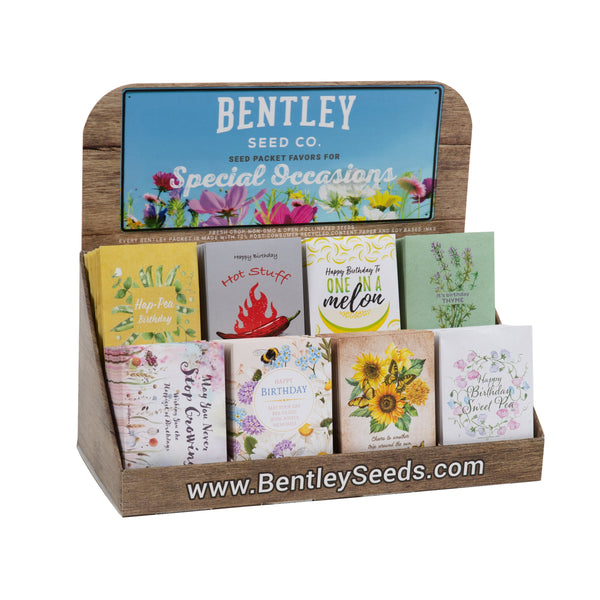 250 Piece Birthday Favor Seed Packet Retail POS Corrugated Display
