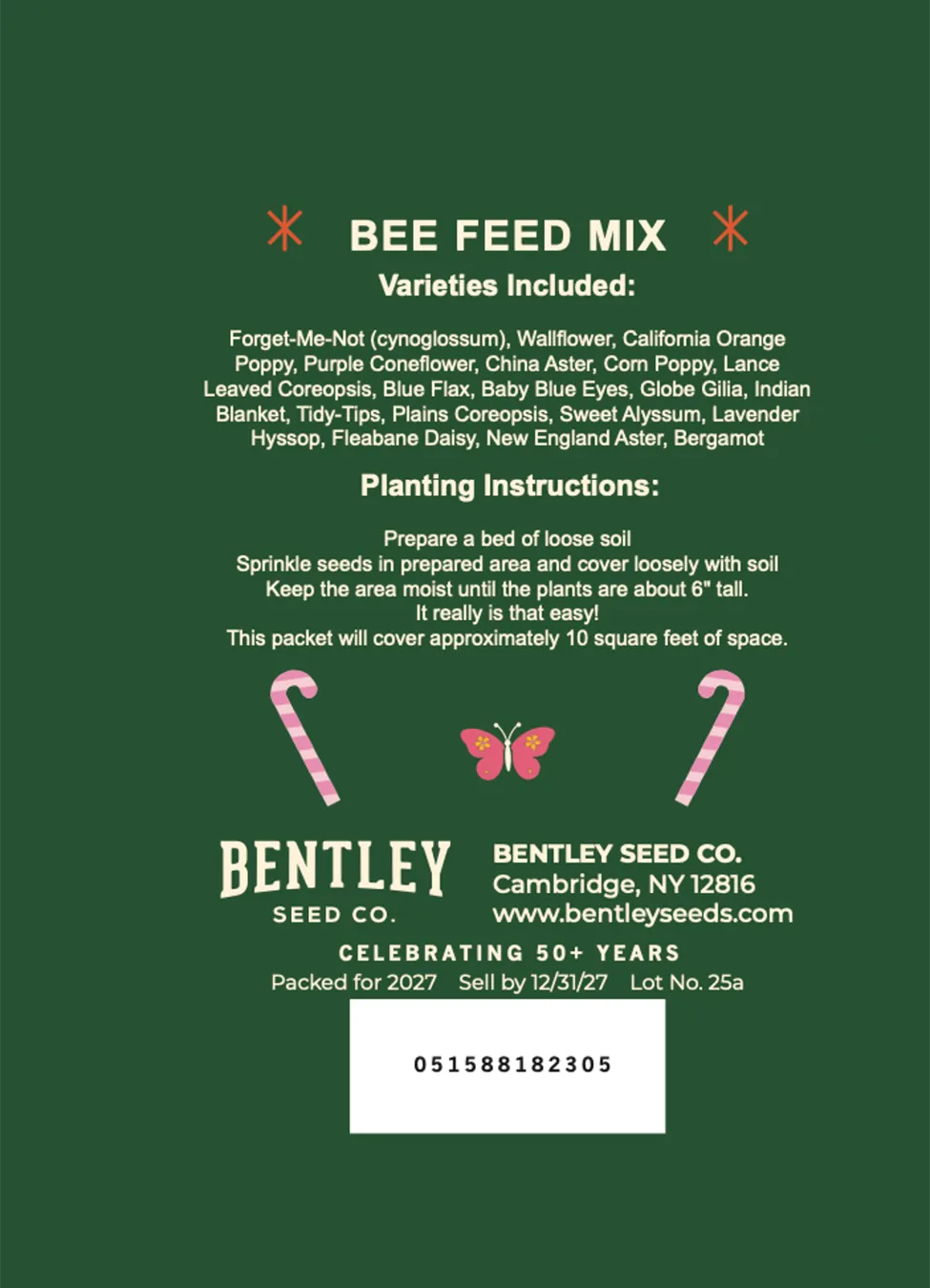Nordic Meadows Christmas - Bee Feed Wildflower Mix Seed Packets