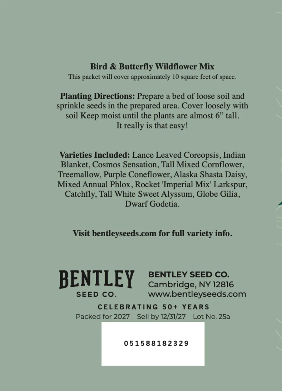 Merry and Bright - Bird & Butterfly Wildflower Mix Seed Packets