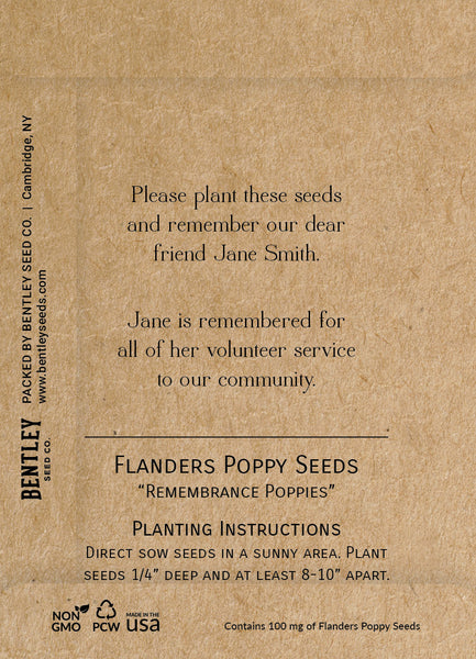 Bentley Seed Co. | Seeds of Remembrance | Pre Filled Non-GMO, Non-Coated  Forget Me Not Seeds Packets | Perfect Memorial Service Giveaways and