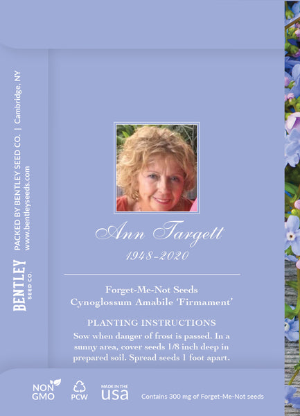 In Loving Memory Forget Me Not Custom Printed Packets