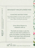 Custom Seed Packets: Oh Baby Bouquet Flower Seed Favor in Light Gray - Bentley Seeds