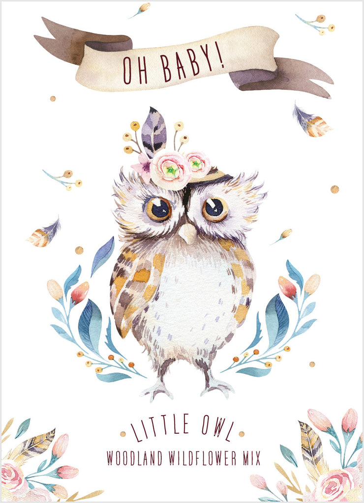 Oh Baby - Little Owl Woodland Wildflower Mix Seed Favor - Bentley Seeds