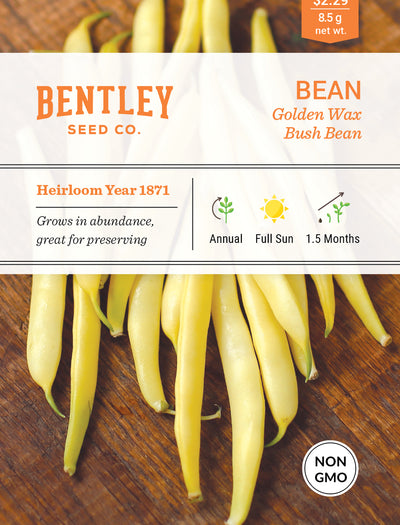 Beans, Golden Wax Bush Bean Seed Packets garden seeds