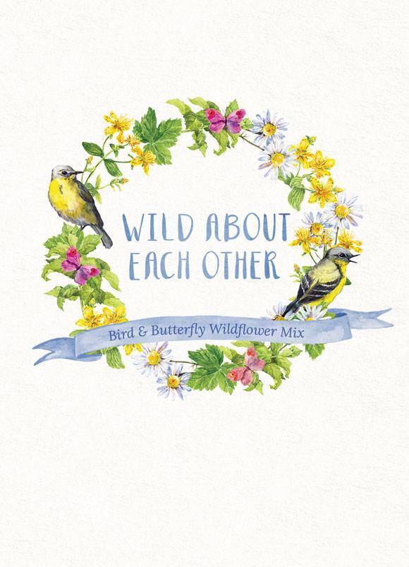 "Wild About Each Other" Bird & Butterfly Flower Seed Favor - Bentley Seeds